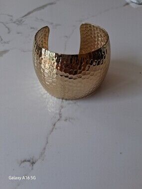 Hammered Gold-tone Cuff Bracelet